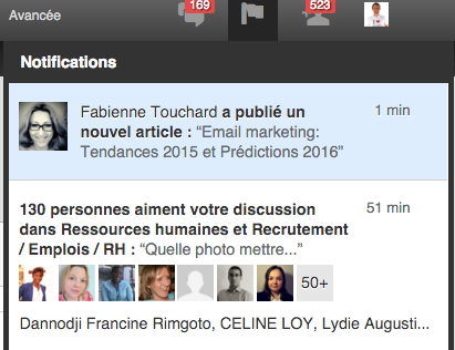notifications LinkedIn publisher recrutement