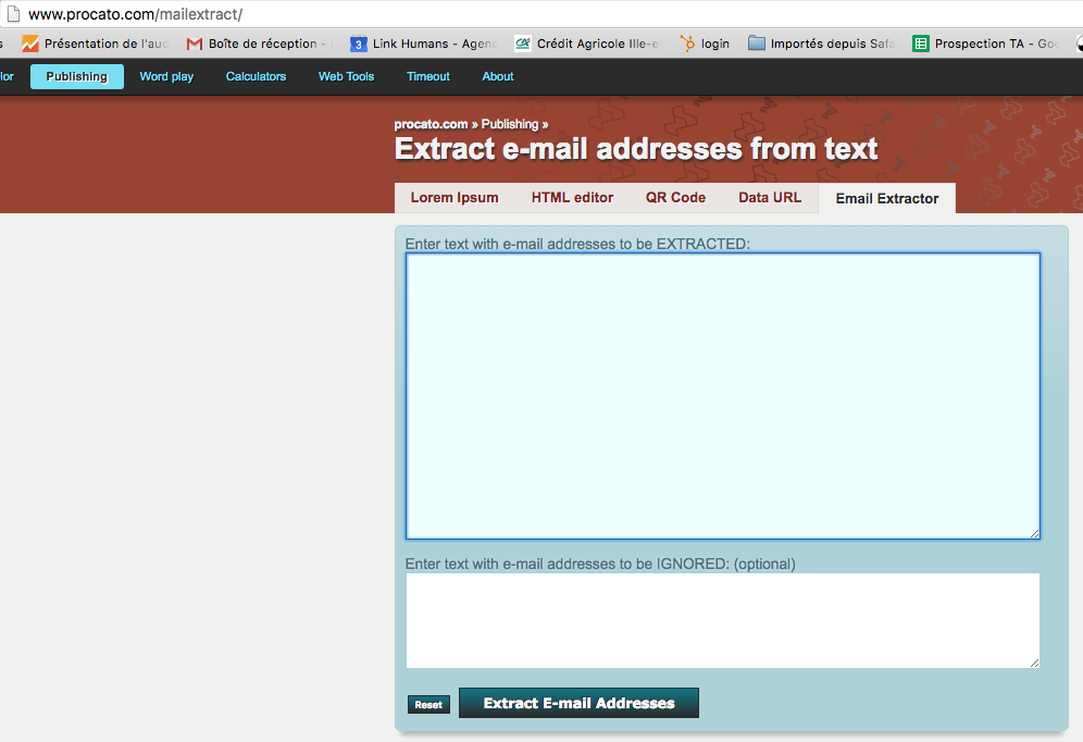 extraire des adresses mail procato