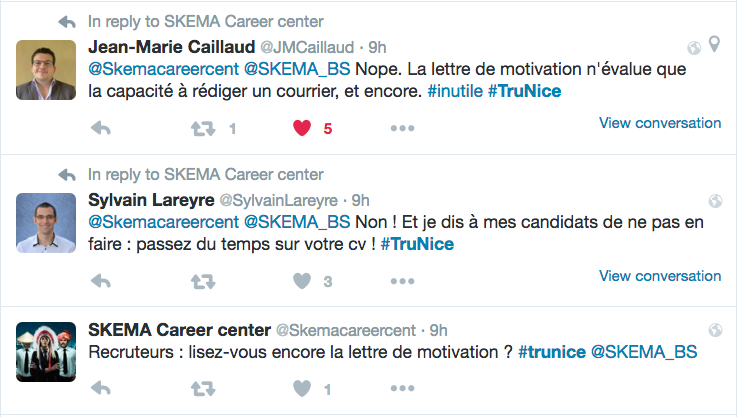 #TruNice lettre de motivation enterrée